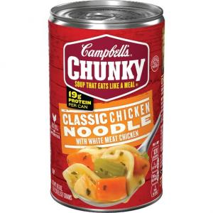 Campbell's Chunky Classic Chicken Noodle Soup, 18.6 oz. Can (Pack of 12)