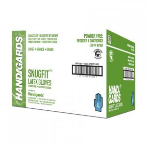 Handgards Large Standarad Ivory Latex Disposable Glove - 10 per case.