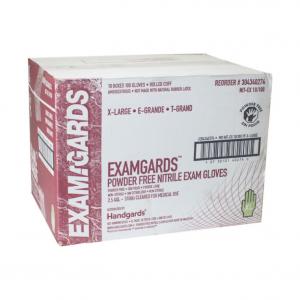 Handgards ExamGards Blue Extra Large Disposable Nitrile Gloves - 1000 per case.