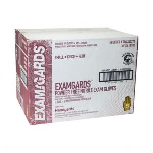 Handgards ExamGards Blue Small Disposable Nitrile Gloves - 1000 per case.