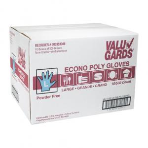 Glove (ValuGARDS Disposable Glove) Clear, Large, Imported, Wrist Length, 10 Case - 500 Count