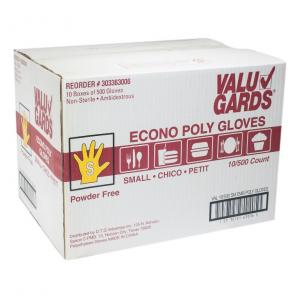 Handgards Wrist Length Econo Medium Small Clear Poly Gloves 500e