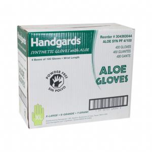 Handgards Extra Large Green Synthetic Disposable Glove with Aloe - 4 per case.