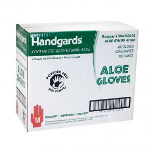 Handgards Medium Green Synthetic Disposable Glove with Aloe - 4