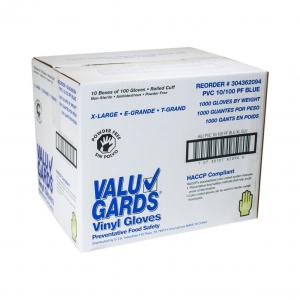 Handgards Extra Large Blue Vinyl Disposable Glove - 10 per case.