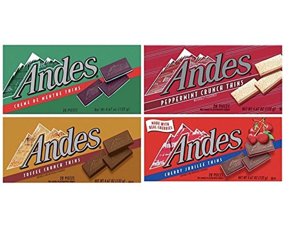 Andes Thins Ultimate Variety Pack - 4 Flavors (Creme De Menthe, Cherry Jubilee, Toffee Crunch, Peppermint Crunch)