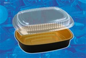 GOURMET-TO-GO ALUM CNTNR W/LID MED BLA/GLD 50