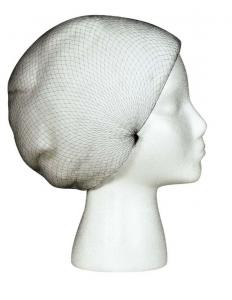 28 Black Disposable Nylon Hairnet - 10 case - 144 count.