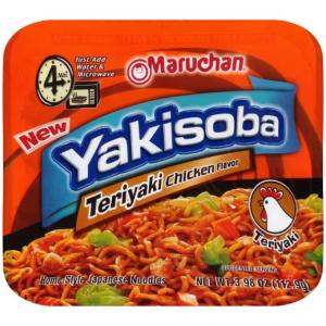 Maruchan Yakisoba Teriyaki Chicken, 3.98 Oz, Pack of 8