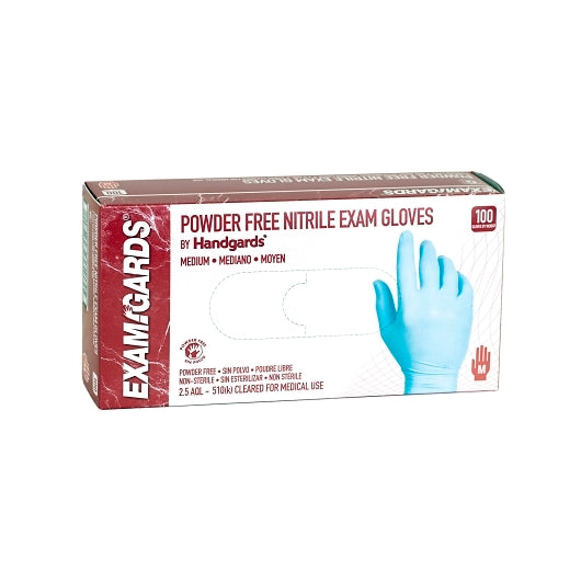 Examgards Nitrile Blue Powder Free Non-Sterile Exam Medium Glove, 10 x 100 x 100 each Case - DOT product image 2