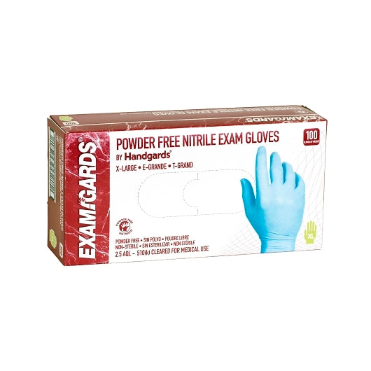Examgards Nitrile Blue Powder Free Non-Sterile Exam Extra Large Glove, 10 x 100 x 100 each Case - DOT product image 2