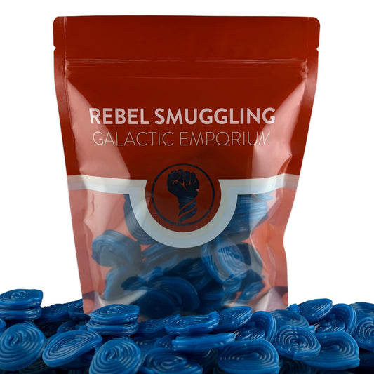 Blue Raspberry Licorice Wheels Bulk 2lb Bulk Candy Bag by Rebel Smuggling Galactic Emporium