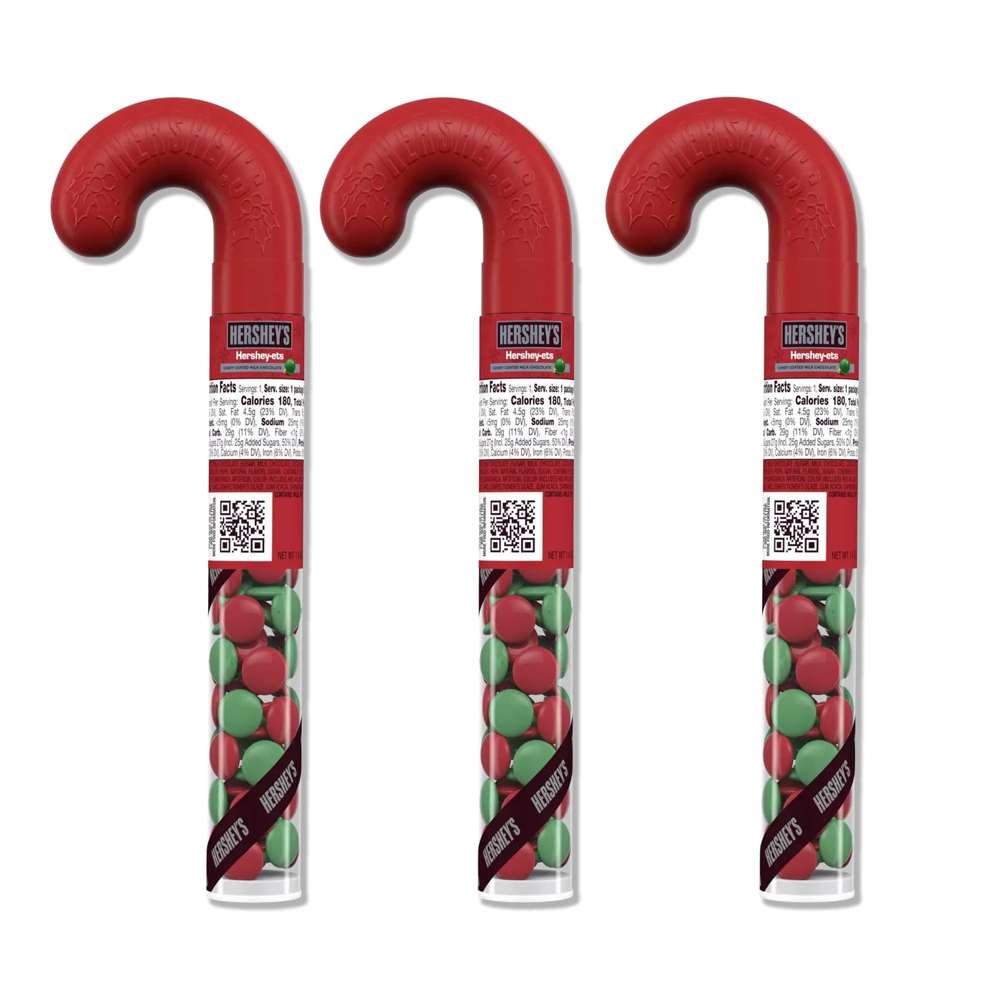 Candy Cane Tube Pack of 3. Christmas Candy Canes Filled with Chocolate Candy Pieces. Christmas Stocking Candy, Giant Candy Cane, Christmas Candy Gifts, Large Candy Cane Filled with Candy, Stocking Stuffer Gifts for Kids