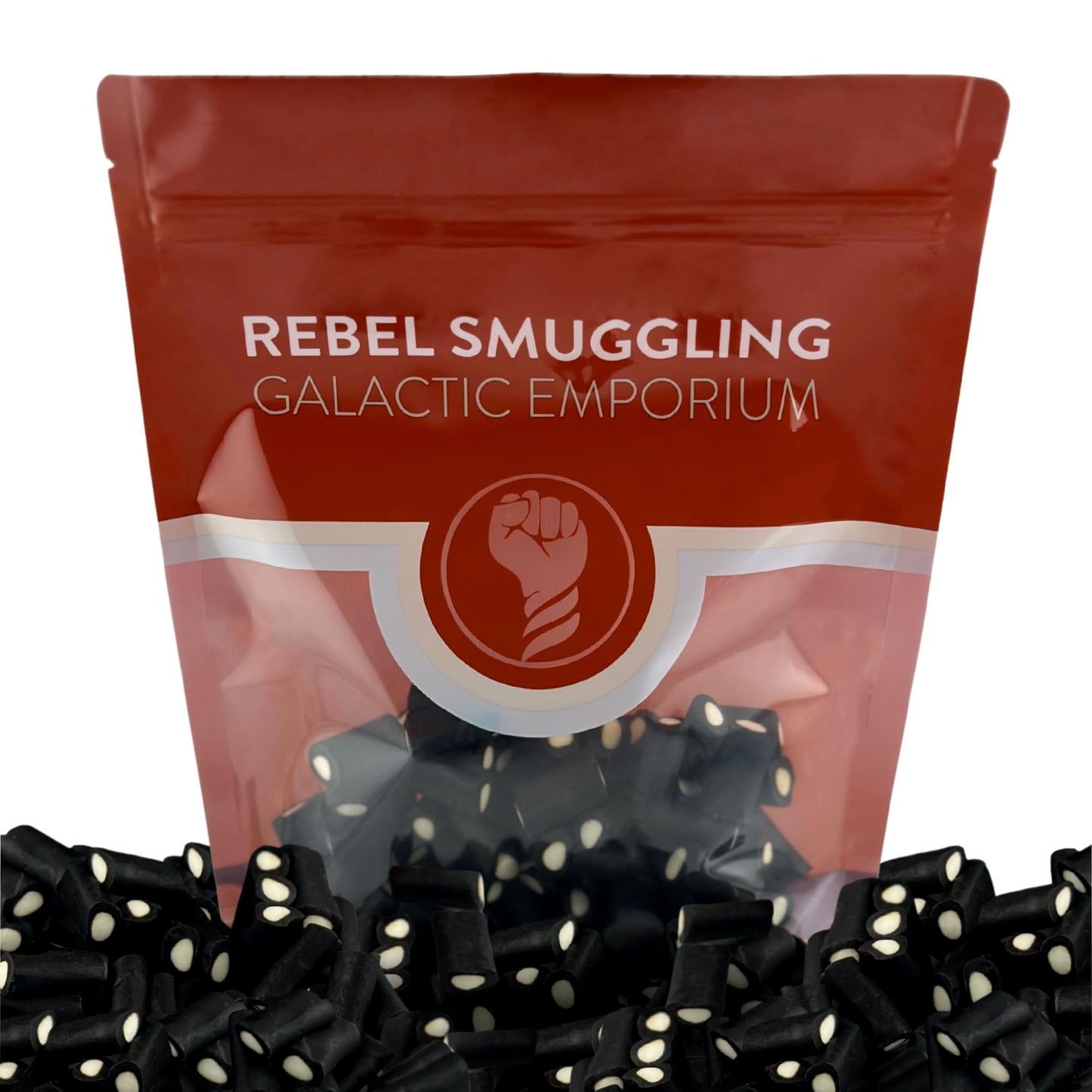 Rockies Licorice Candy with White Centers Bulk 1lb Bag by Rebel Smuggling Galactic Emporium