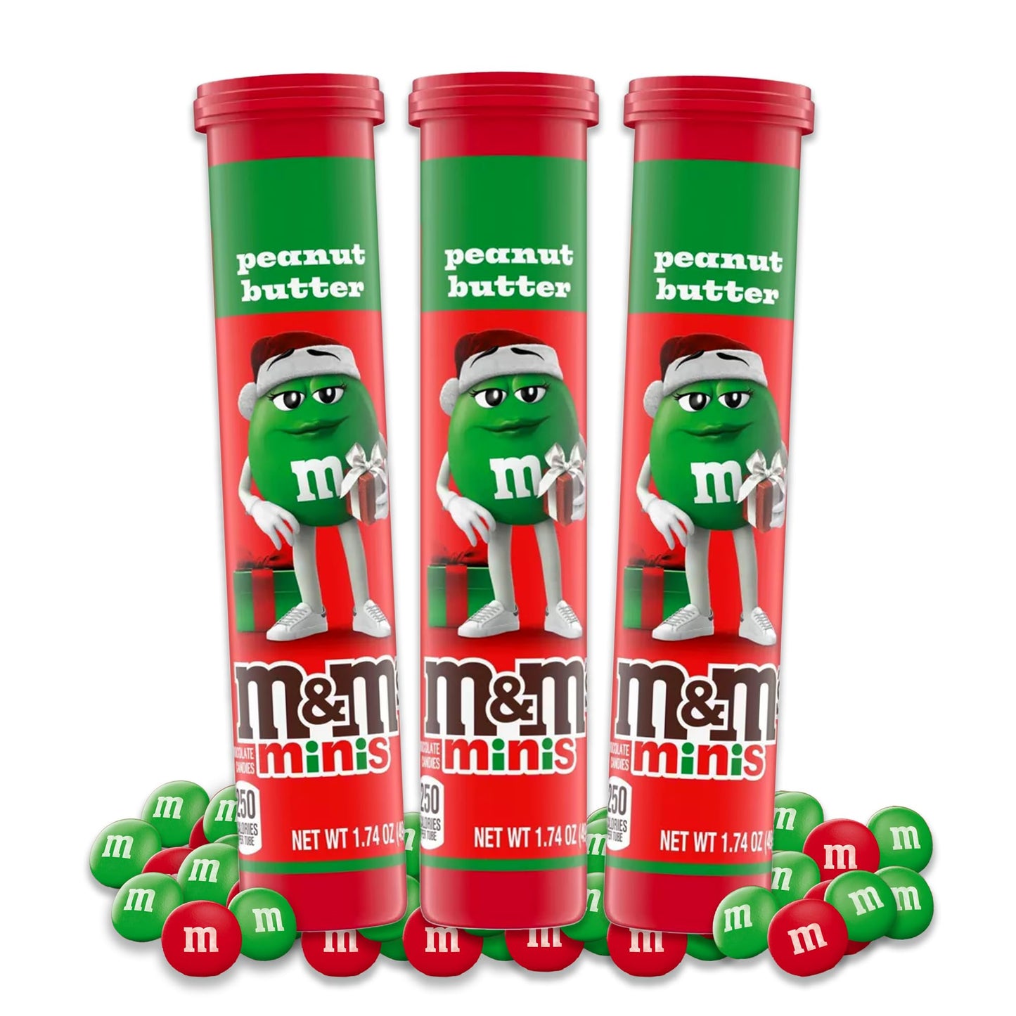 Chocolate Peanut Butter Mini Candy Pieces Christmas Candy Stocking Stuffer Tubes 3 Pack. Mini Chocolate Candy Pieces with Peanut Butter, Mini Peanut Butter Chocolate Candy Pieces Christmas Stocking Stuffer Candy.