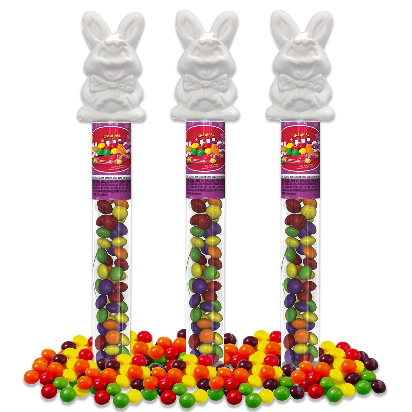 Easter Candy Mini Fruity Pieces Filled Candy Tubes 3 Pack.