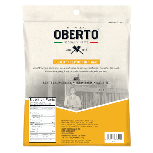 Oberto Original Beef Jerky, 8 x 2.7 oz Case - Meat Snacks - image 2