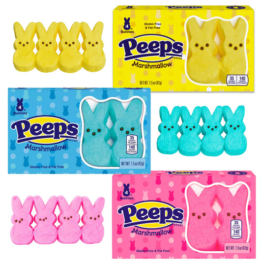 Easter Marshmallow Candy Chicks Variety 3 Pack (12 Chicks Total)- Pink, Yellow, Blue