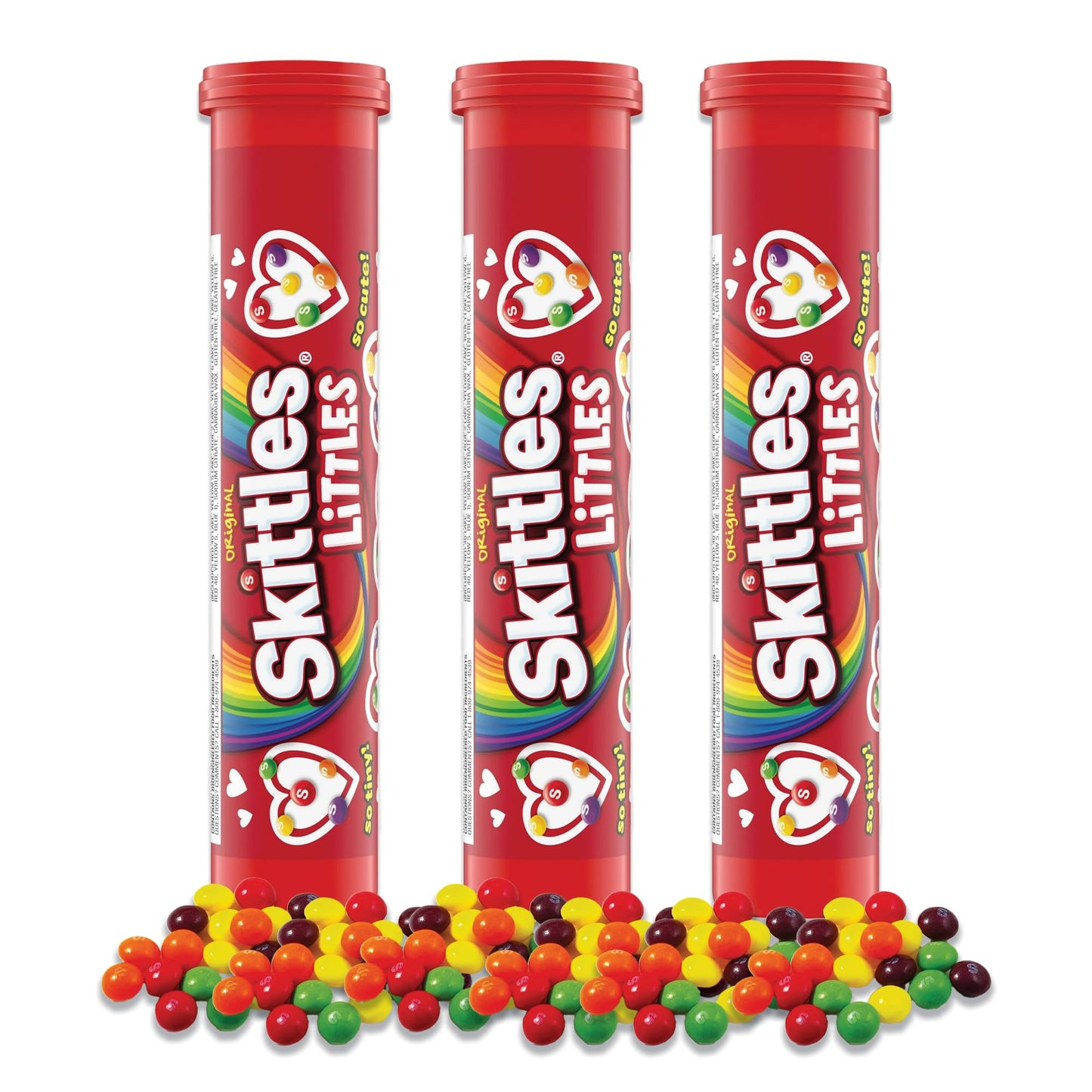 Valentine's Day Candy Tubes 3 Pack- Mini Fruity Candy Pieces in a 1.9oz Candy Mega Tube. Valentines Treats