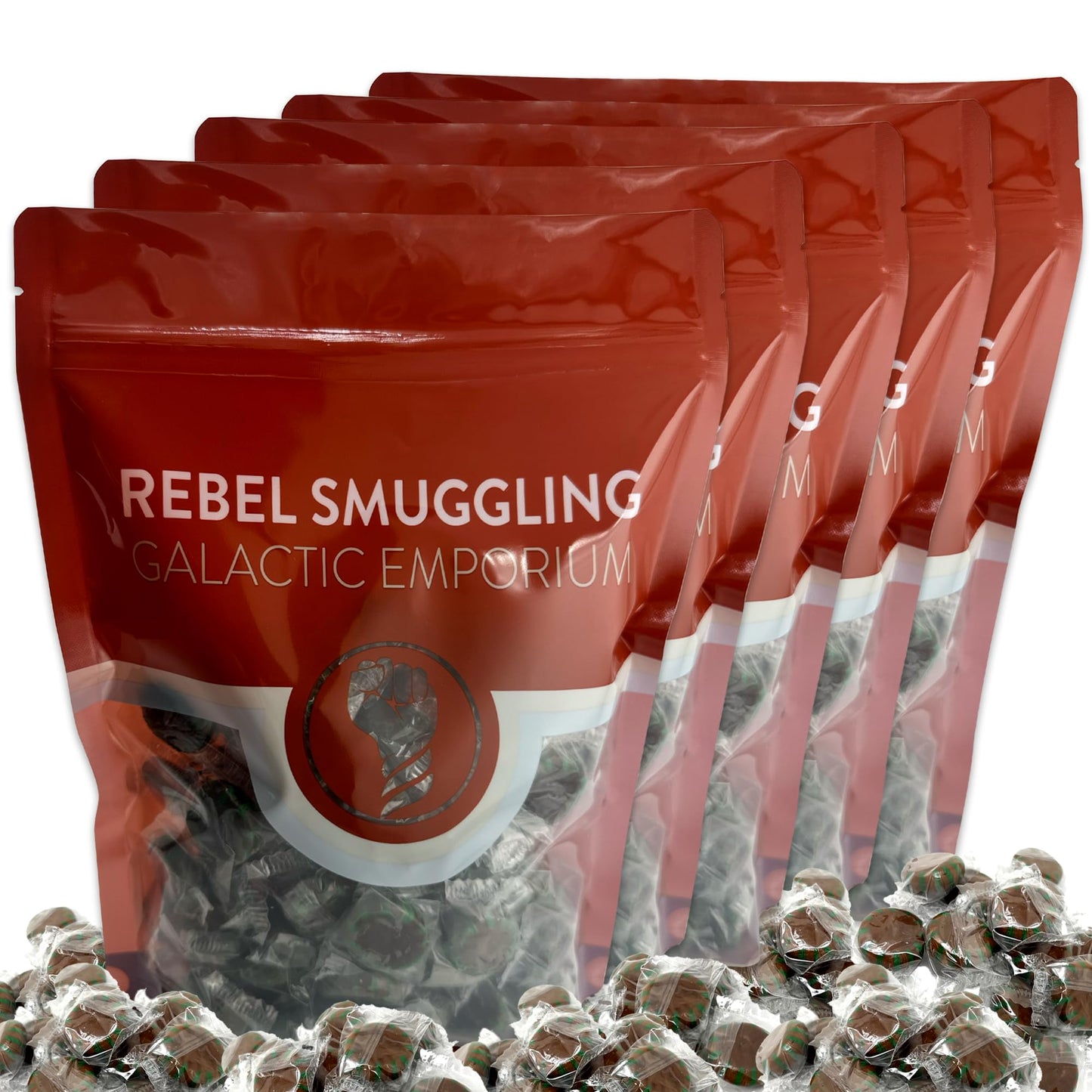 Chocolate Candy Mints Bulk 10lb Bag of Chocolate Mints Individually Wrapped by Rebel Smuggling Galactic Emporium.