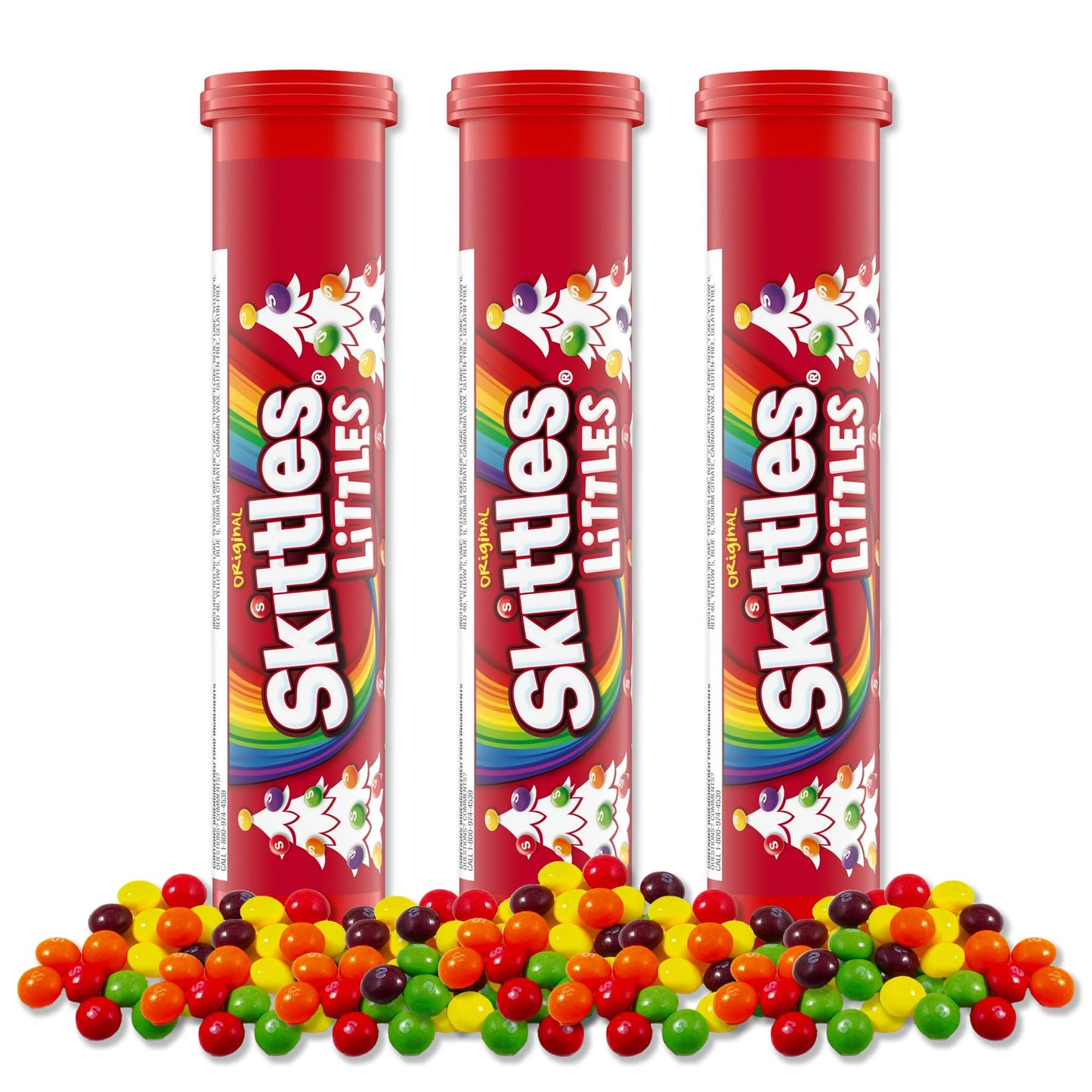 Fruit Candy Pieces Christmas Candy Cane Tube Pack of 3. Christmas Candy Fruity Candy Pieces Littles Mega Tubes 3 Pack. Christmas Stocking Stuffer Candy for Kids and Adults.