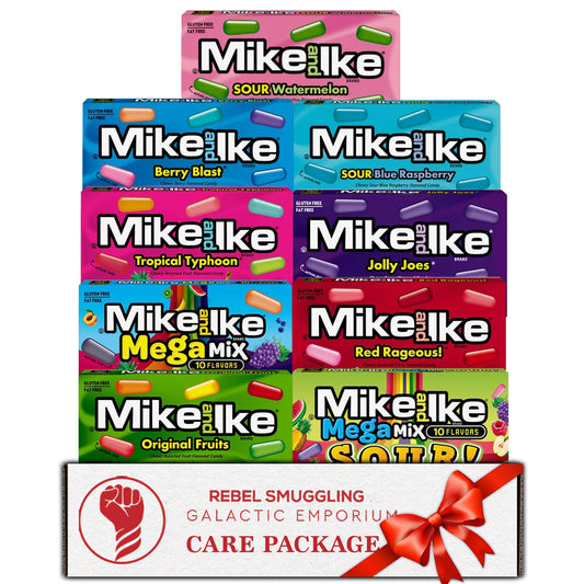 Mike and Ike Fruity Candy Bulk Variety 9 Pack of Movie Theater Candy Boxes Care Package Gift Basket by Rebel Smuggling Galactic Emporium