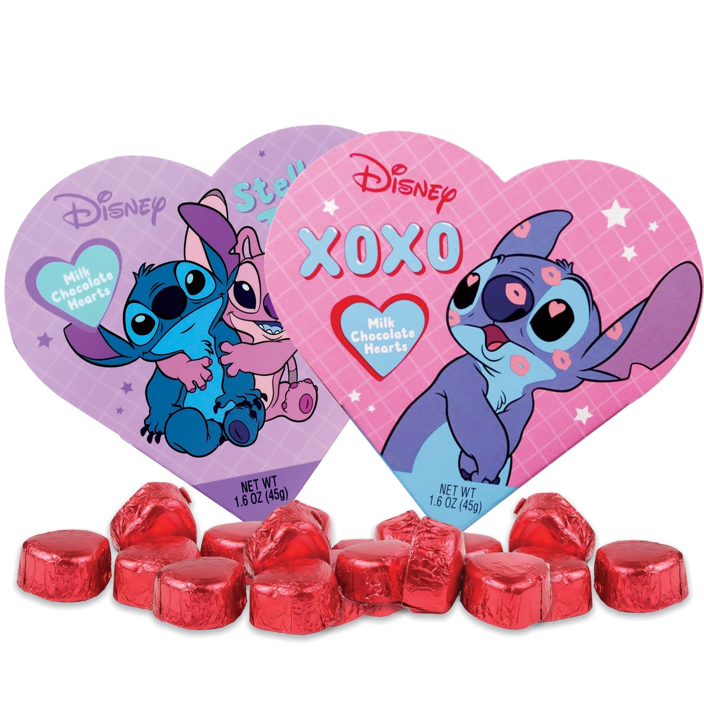 Valentines Day Lilo and Stitch Tins With Chocolate Hearts Pack of 2. Valentines Day Chocolate, Disney Chocolate Gift Box Kids Chocolate