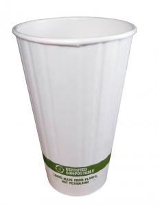 World Centric CU-PA-16D 100% Compostable Doule Wall Paper Hot Cup, 16 oz, White (Pack of 600)