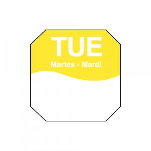 Daymark 1x1 Octagon Tuesday Labels, 1000 Roll (12 Pack)