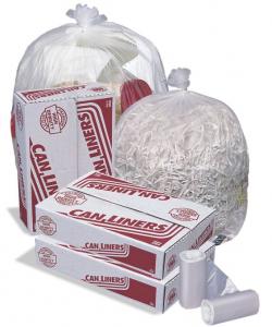 High-Density Mini-Roll Can Liners, 60gal, 14 mic, 38 x 60, Natur