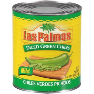 Las Palmas Diced Green Chiles, Mild, 100 Ounce