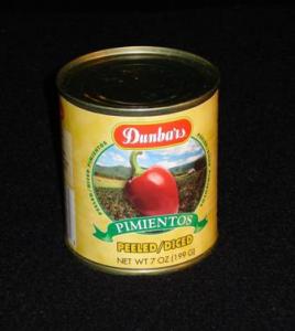 Moody Dunbar Diced Peeled Pimiento - 7 oz. can, 24 cans per case