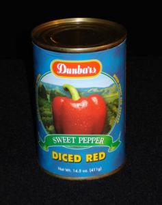 Moody Dunbar Diced Red Peppers - 15 oz., 24 cans per case