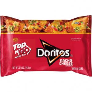 Doritos Nacho Cheese Top-N-Go Plastic Bag, 2.5 Ounce (18 Pack)