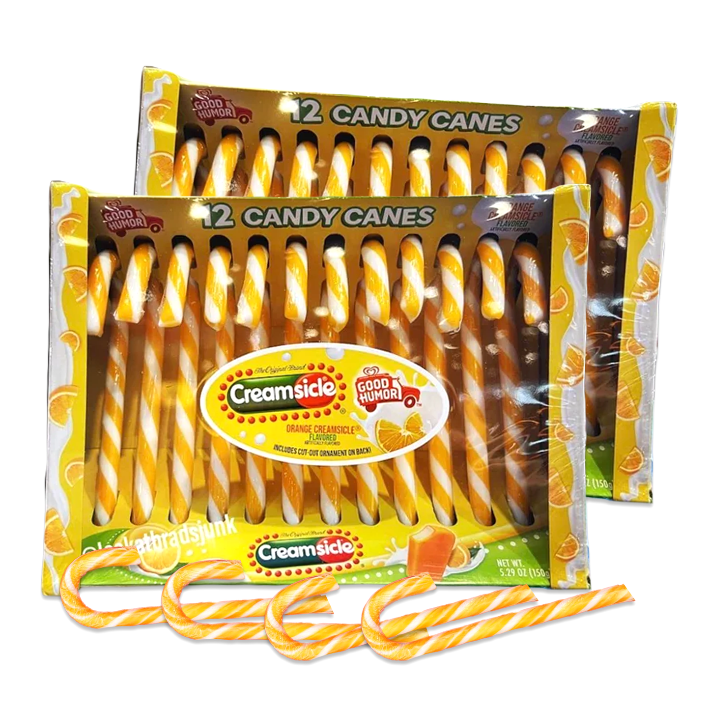 Creamsicle Candy Canes Pack of 2