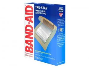 Band Aid Tru Stay Large Adhesive Pad, 10 count per pack - 24 per case.