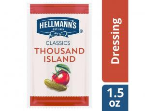 102 PACKS : Hellmanns Creamy Thousand Island Dressing, 1.5 Ounce