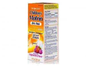 Motrin Childrens Dye Free Oral Suspension Berry Flavor Pani Reliever and Fever Reducer, 4 Fluid Ounce - 36 per case.