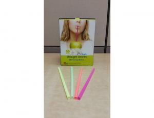 Goldmax Unwrapped Neon Giant Straw, 8 inch - 2400 per case.