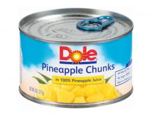 Dole Pineapple Chunks In 100% Fruit Juice, Bulk Size Case (8 Oz, 12 Per Case)