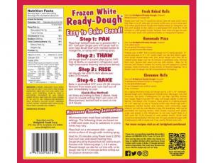 Bridgford Foods White Dough Bread, 1 Pound - 30 per case.