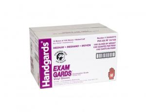 Handgards Medium Clear Vinyl Exam Grade Disposable Glove - 10 per case.