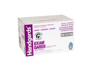 Handgards Large Clear Vinyl Exam Grade Disposable Glove - 10 per case.