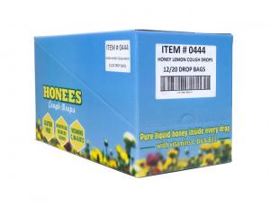 12 PACKS : Honees Honey Lemon Menthol Cough Drops, 20 Count Bag