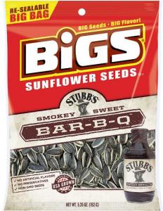 12 PACKS : Bigss Sunflower Seeds Stubbs BBQ Flavor