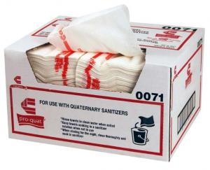 Chicopee Towel, Sanitizer Pro-Quat Medium-Heavy Duty White - 150 sheets per case.