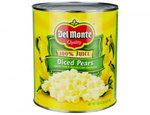 Del Monte 2002202 Diced Pears In Juice (105 Fl.Oz. Cans, 6 Per Case)