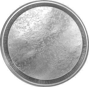 Handi-Foil of America Aluminum Embossed Tray, Round, 12 in