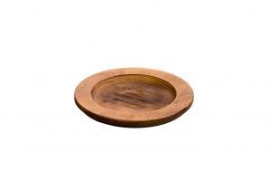 Lodge Walnut Stain Round Wood Underliner, 8 inch - 6 per case.