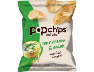 Popchips- Sour Cream & Onion Potato Chips, Bulk Case (0.8 Oz, 24 Per Case)